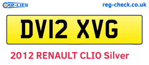 DV12XVG are the vehicle registration plates.