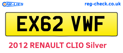 EX62VWF are the vehicle registration plates.