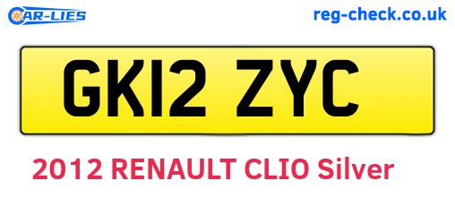 GK12ZYC are the vehicle registration plates.
