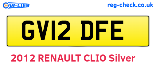 GV12DFE are the vehicle registration plates.