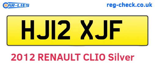 HJ12XJF are the vehicle registration plates.