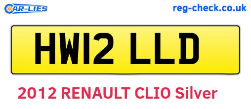 HW12LLD are the vehicle registration plates.