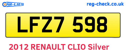 LFZ7598 are the vehicle registration plates.