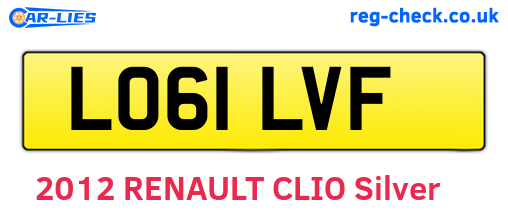 LO61LVF are the vehicle registration plates.