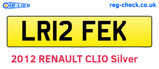 LR12FEK are the vehicle registration plates.
