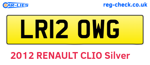 LR12OWG are the vehicle registration plates.