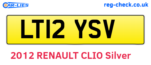 LT12YSV are the vehicle registration plates.