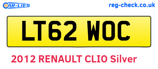LT62WOC are the vehicle registration plates.