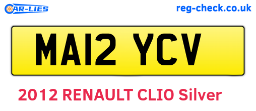 MA12YCV are the vehicle registration plates.