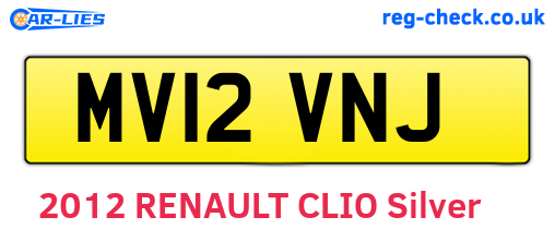 MV12VNJ are the vehicle registration plates.