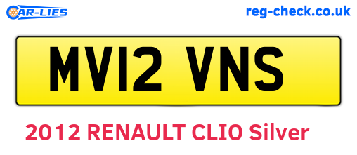 MV12VNS are the vehicle registration plates.