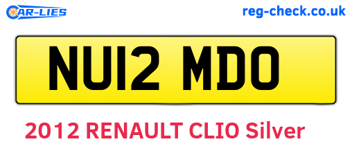 NU12MDO are the vehicle registration plates.