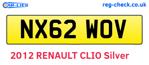 NX62WOV are the vehicle registration plates.