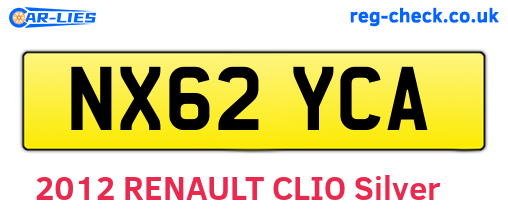NX62YCA are the vehicle registration plates.