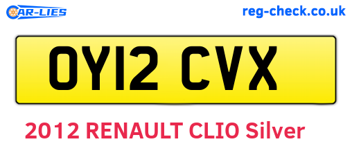 OY12CVX are the vehicle registration plates.