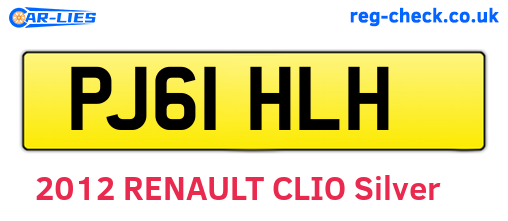 PJ61HLH are the vehicle registration plates.