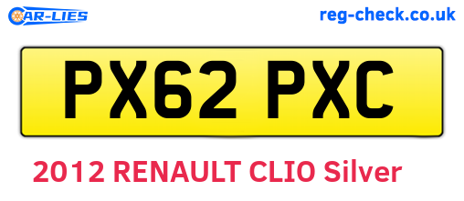PX62PXC are the vehicle registration plates.