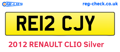 RE12CJY are the vehicle registration plates.