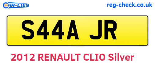 S44AJR are the vehicle registration plates.