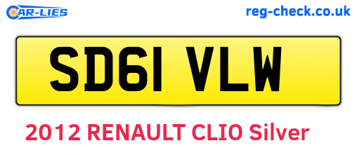 SD61VLW are the vehicle registration plates.