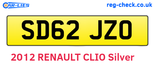 SD62JZO are the vehicle registration plates.