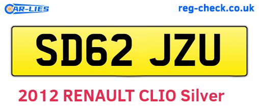 SD62JZU are the vehicle registration plates.