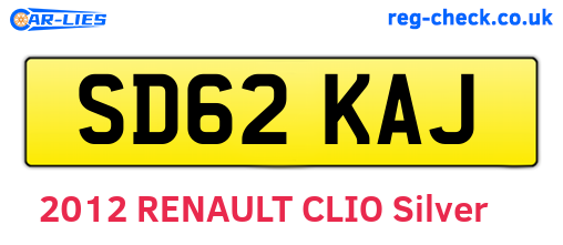SD62KAJ are the vehicle registration plates.