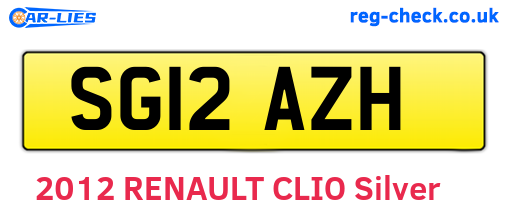 SG12AZH are the vehicle registration plates.