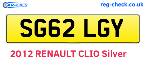 SG62LGY are the vehicle registration plates.