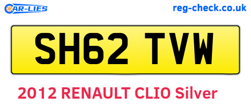 SH62TVW are the vehicle registration plates.