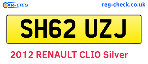 SH62UZJ are the vehicle registration plates.