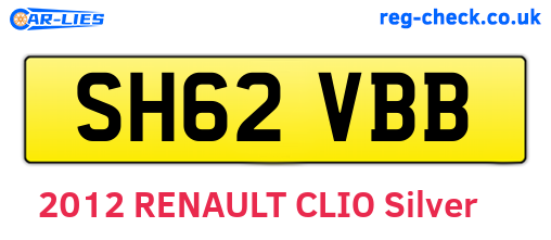 SH62VBB are the vehicle registration plates.