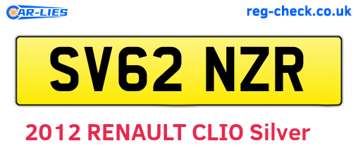 SV62NZR are the vehicle registration plates.