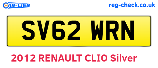 SV62WRN are the vehicle registration plates.