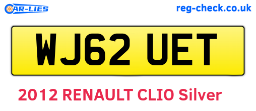 WJ62UET are the vehicle registration plates.