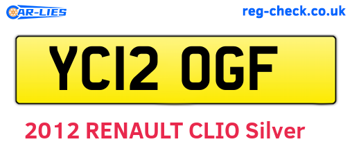 YC12OGF are the vehicle registration plates.