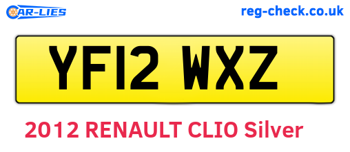YF12WXZ are the vehicle registration plates.