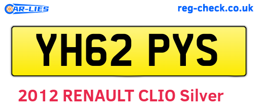 YH62PYS are the vehicle registration plates.