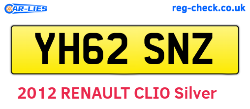 YH62SNZ are the vehicle registration plates.