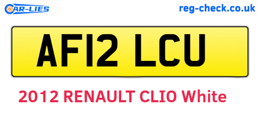 AF12LCU are the vehicle registration plates.