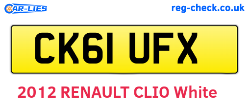 CK61UFX are the vehicle registration plates.