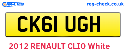 CK61UGH are the vehicle registration plates.