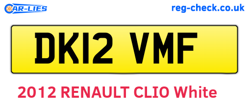 DK12VMF are the vehicle registration plates.