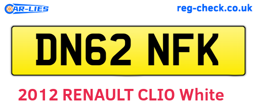 DN62NFK are the vehicle registration plates.