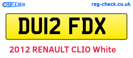 DU12FDX are the vehicle registration plates.