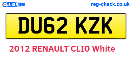 DU62KZK are the vehicle registration plates.