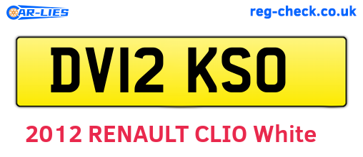 DV12KSO are the vehicle registration plates.