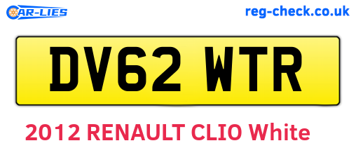 DV62WTR are the vehicle registration plates.