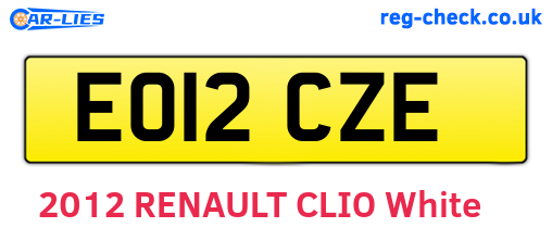EO12CZE are the vehicle registration plates.