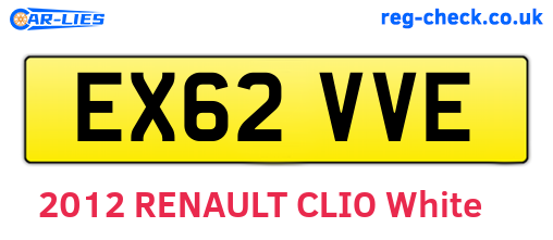 EX62VVE are the vehicle registration plates.